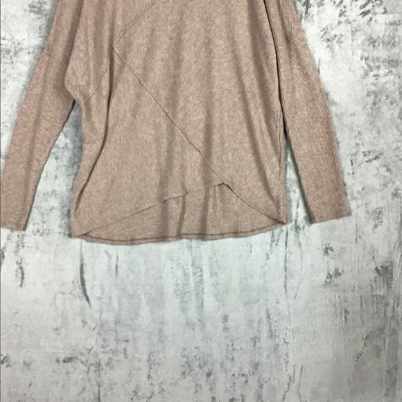 H by Bordeaux Women’s Tan Ribbed Mock Neck Hi-Low Hem Sweater Size XL NWT - Picture 10 of 16